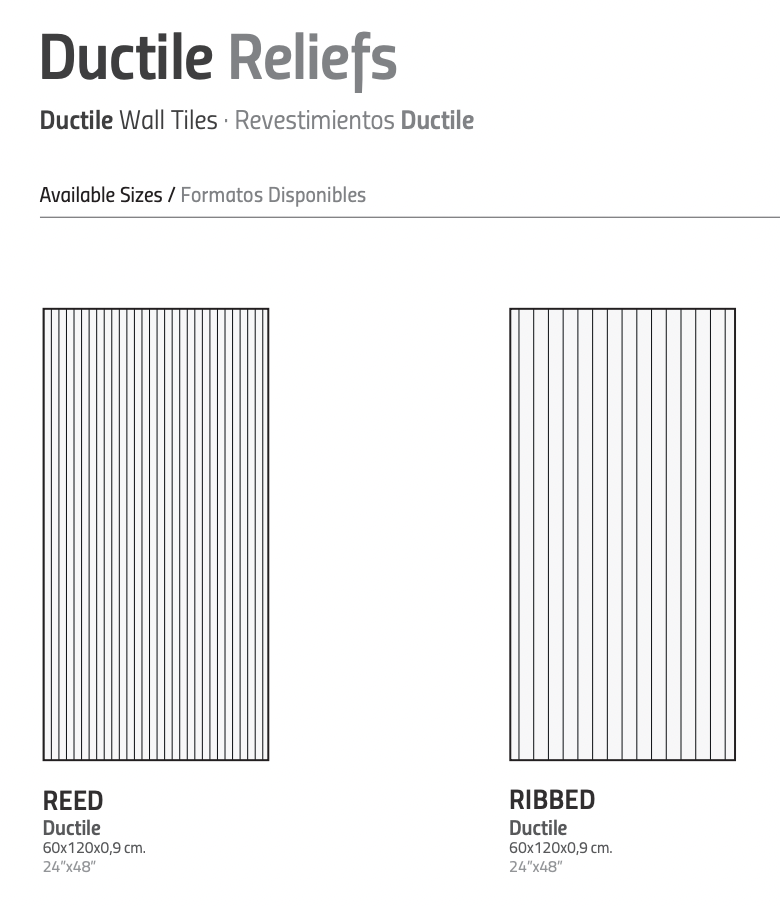 LIVING CUIT 60x120 DUCTILE RELIEFS 9mm Bone Ribbed (1,43m²/2st/doos)