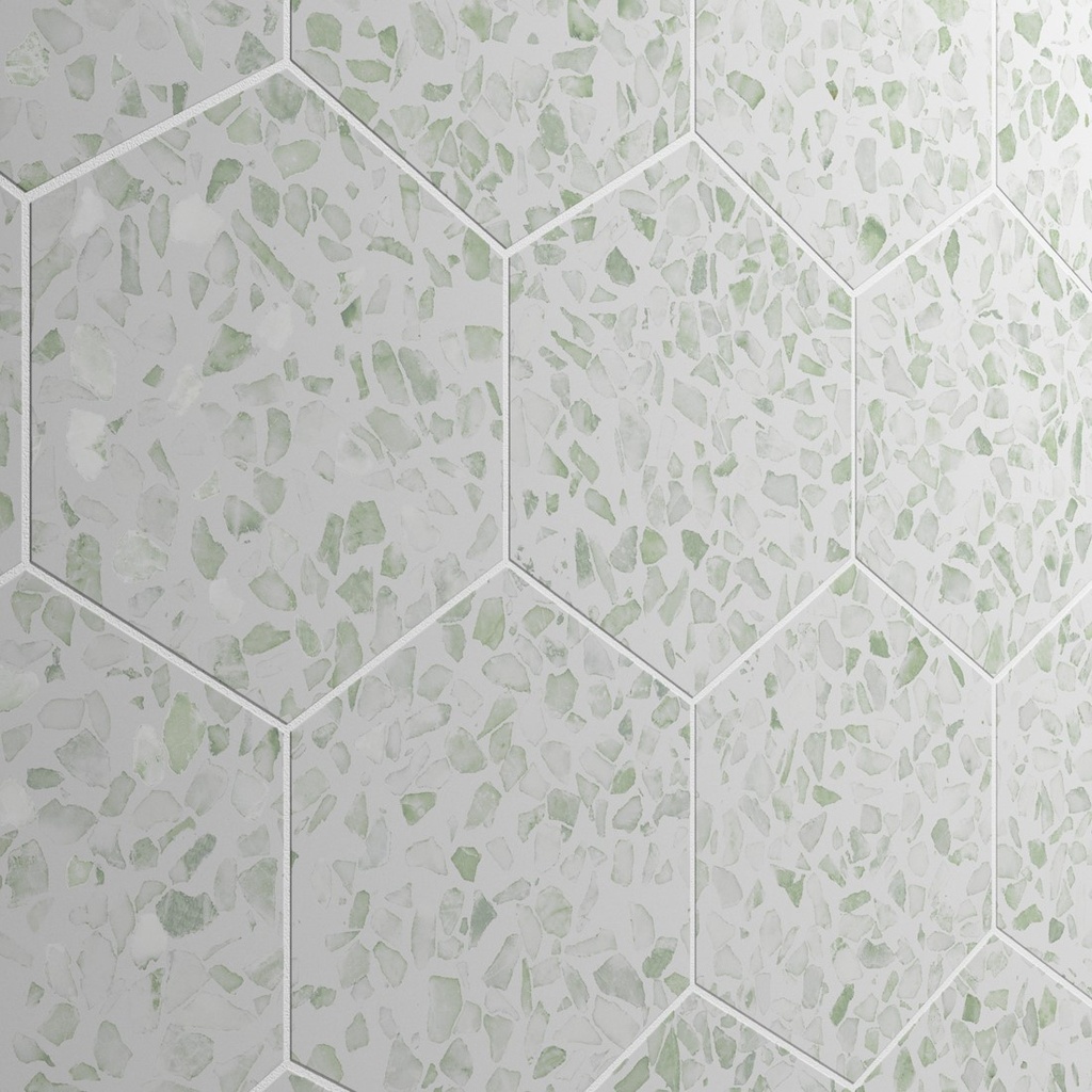 CX 23,2x26,7 Heritage Hexagon Riazza Green (0,75m²/16st/doos)