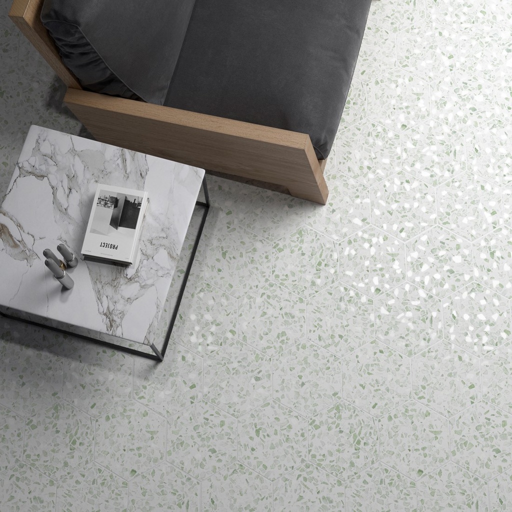 CX 23,2x26,7 Heritage Hexagon Riazza Green (0,75m²/16st/doos)