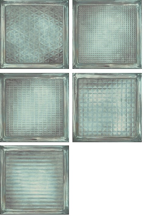 CX 20x20 Antic Decor Glass Blue Brick (Mix) (0,88m²/22st/doos)