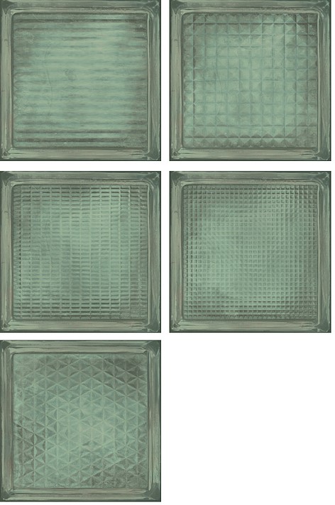 CX 20x20 Antic Decor Glass Green Brick (Mix) (0,88m²/22st/doos)