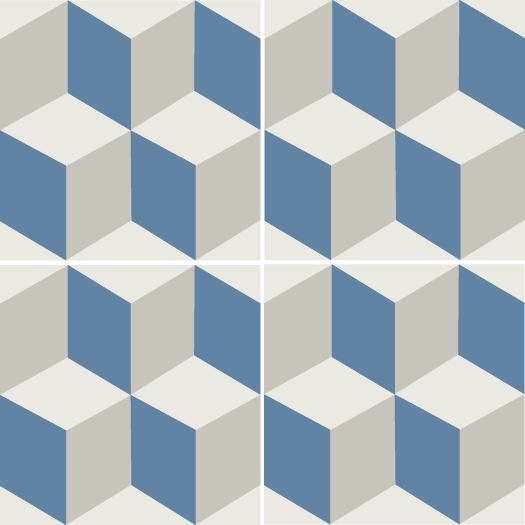 WINCKELMANS DECORATED TILES 15x15 Tromp L’Oeil (BEF/BAS/PER)(0,54m²/24st/doos)