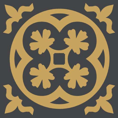 WINCKELMANS DECORS 7x7 ENC-15 (NOI/JAU) (per stuk)