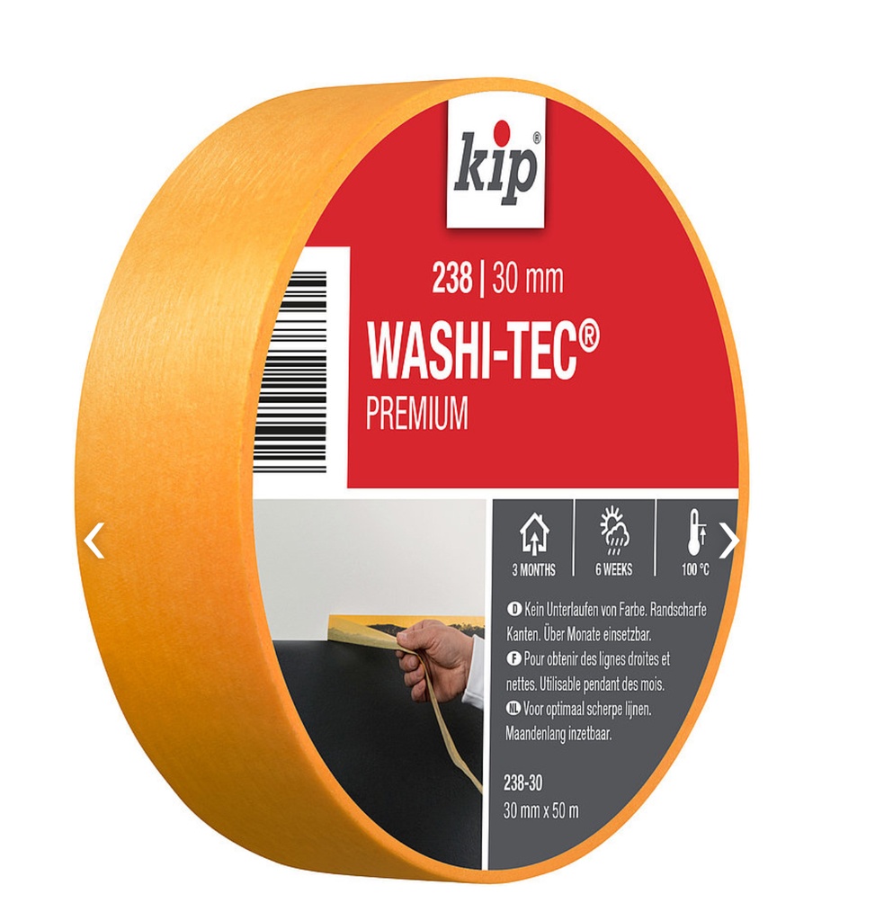 KIP 238 FineLine-tape geel rol 50m1 30mm 238-30 (15 rol/ds)