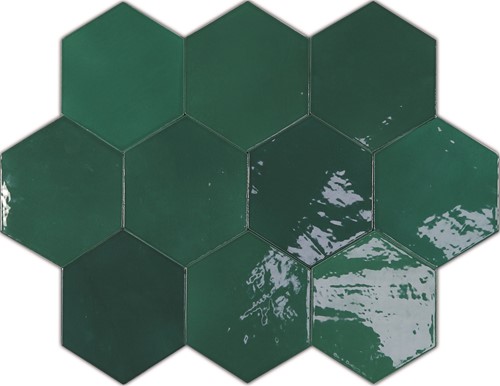 CX 10.8x12.4 Wow Zellige Hexa Emerald  (0,38m²/38st/doos)