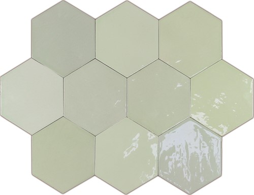 CX 10.8x12.4 Wow Zellige Hexa Mint  (0,38m²/38st/doos)