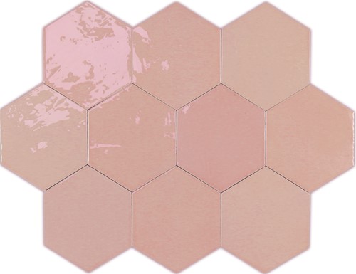CX 10.8x12.4 Wow Zellige Hexa Pink  (0,38m²/38st/doos)