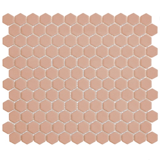 [HM23080] TMF PATTERNS (HM23080) Hexagon Royal Peach Matt 23x26mm (0,78m²/10vel/doos)