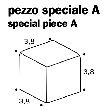 [KGDPSAG214] MUTINA DIN PEZZO SPECIALE A 3,8x3,8x3,8 Light Blue Glossy A (per stuk)