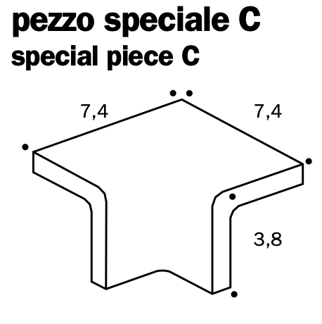 [KGDPSCM404] MUTINA DIN PEZZO SPECIALE C 7,4x7,4x3,8 Light Blue Matt C (per stuk)