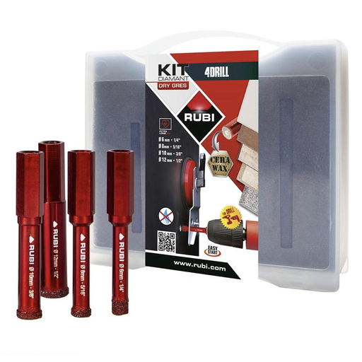 [05939] RUBI KIT Mini DRYGRES 4DRILL Wonder Diamantboren (6/8/10/12mm)