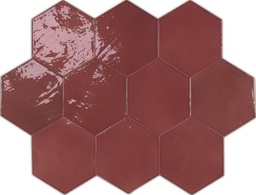 [WH1207] CX 10.8x12.4 Wow Zellige Hexa Wine  (0,38m²/38st/doos)