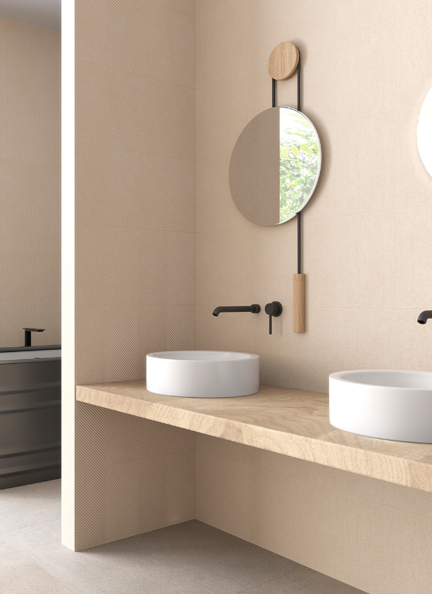 LIVING GROUND 30x90 WALL TWIST Cream Natural (1,07m²/4st/doos) (UITLOPEND)