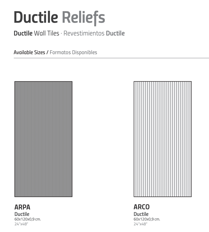 LIVING VERSO CROSS CUT 60x120 DUCTILE RELIEFS 9mm Grey Arco (1,43m²/2st/doos)