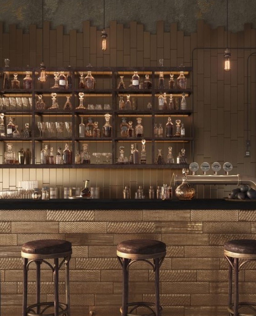 CX 10x40 Tonalite Metal Decoro Carving (Mix) Copper (0,96m²/24st/doos)