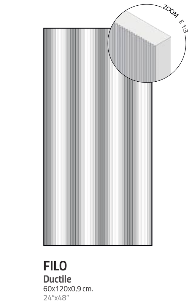 LIVING GUBI 60x120 DUCTILE RELIEFS 9mm FILO Gubi Ice (1,43m²/2st/doos)