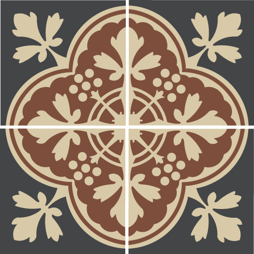 WINCKELMANS DECORATED TILES 15x15 Deauville (NOI/ROU/ONT)(0,54m²/24st/doos)