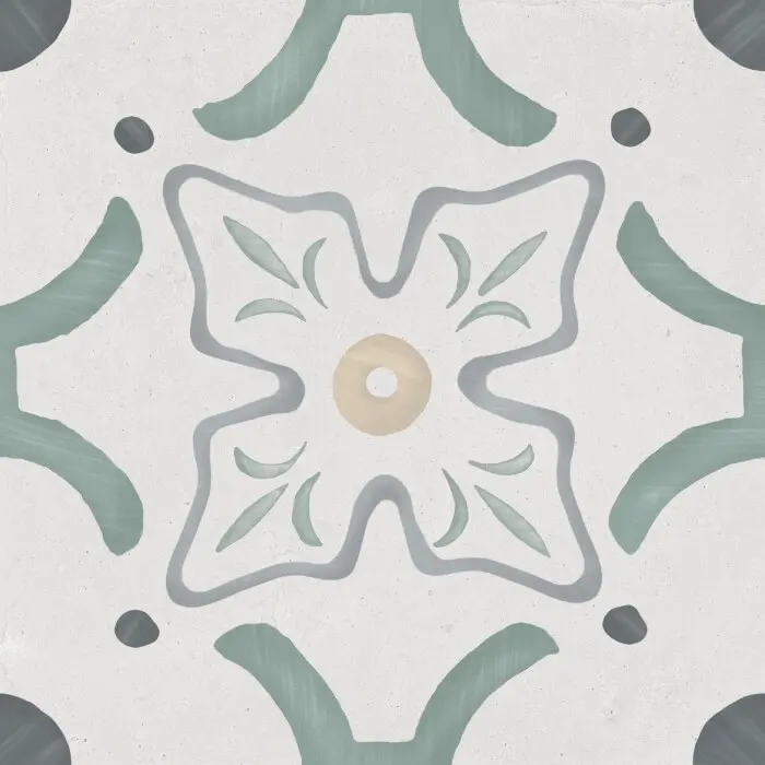 NOHA SHARQ 22,3x22,3 Green Flower (0,65m²/13st/doos)