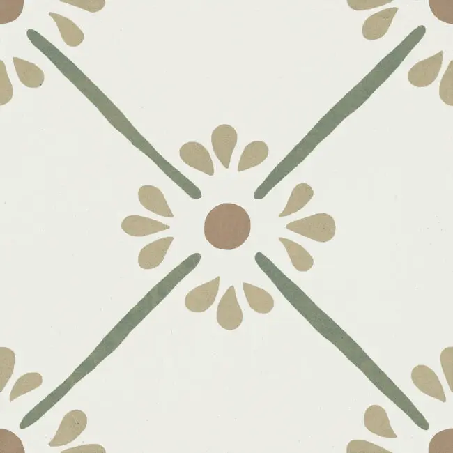 NOHA ARLES 22,3x22,3 Green Flower (0,65m²/13st/doos)