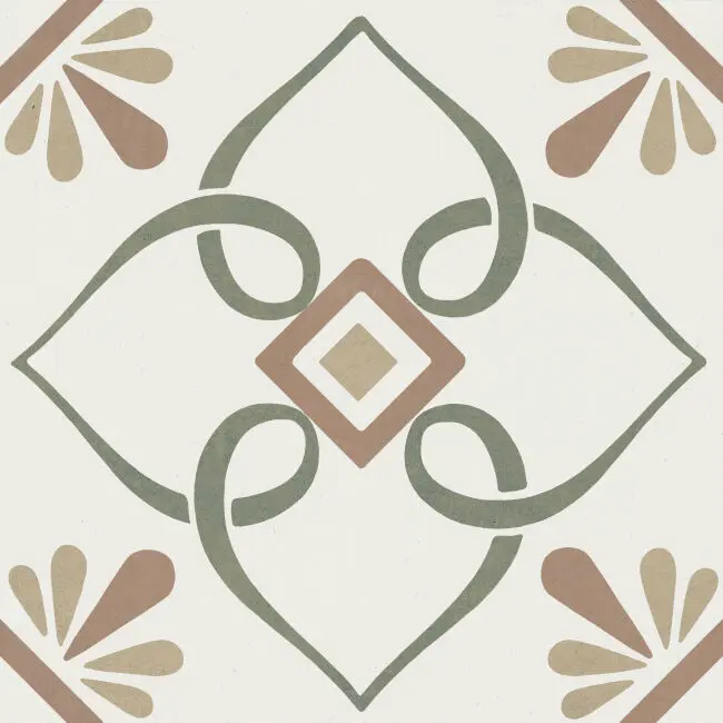 NOHA ARLES 22,3x22,3 Green Petals (0,65m²/13st/doos)