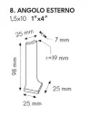 CESI MATT ANGOLO ESTERNO COVE BASE 2,5x10 (nr.8) Aloe (per stuk)