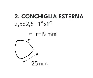 CESI MATT CONCHIGLIA ESTERNA 2,5x2,5 (nr.2) Aloe (per stuk)