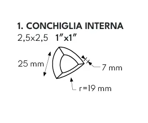 CESI MATT CONCHIGLIA INTERNA 2,5x2,5 (nr.1) Aloe (per stuk)