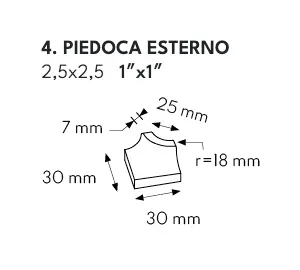 CESI MATT PIE'D'OCA ESTERNA 2,5x2,5 (nr.4) Aloe (per stuk)