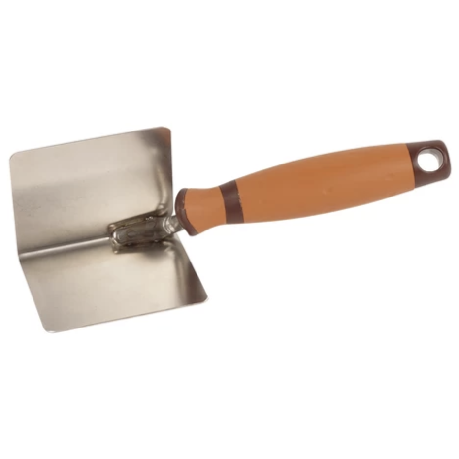 SUPER PROF Hoekschop ECO inwendig dubbeltje rond, radius 8mm, 80x60mm RVS met Supersoft greep