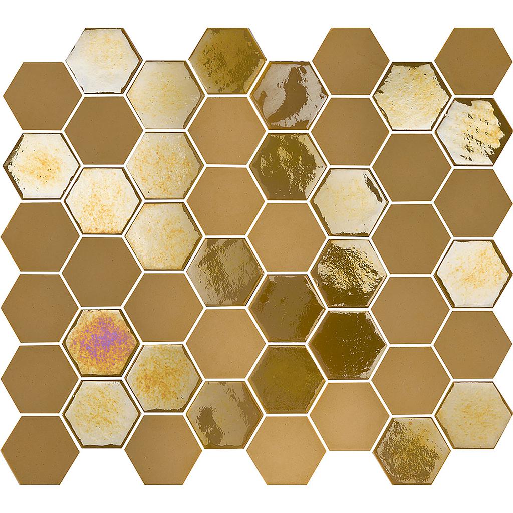 TMF VALENCIA (VAL035) Hexagon Mosterd 43x49x5mm (1m²/11vel/doos)