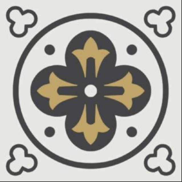 WINCKELMANS DECORS 10x10 ENC-03 (NOI/BAS/JAU) (per stuk)