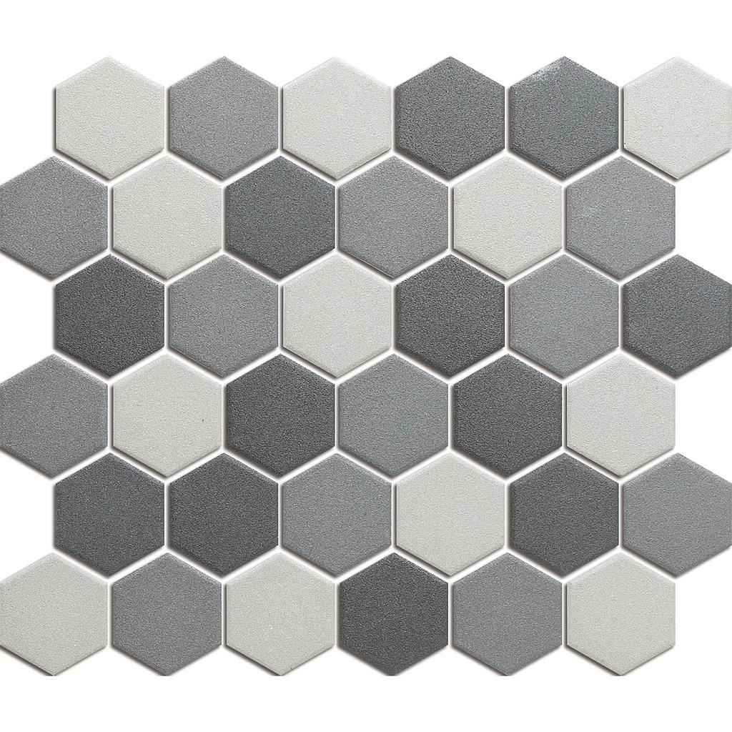 TMF LONDON (LOH10MIX1) Hexagon Donker Grijs mix 51x59x6mm (0,913m²/10vel/doos)