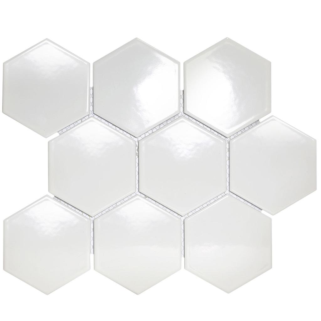 TMF BARCELONA (AFH95051) Hexagon Wit 95x110mm (0,76m²/10vel/doos)