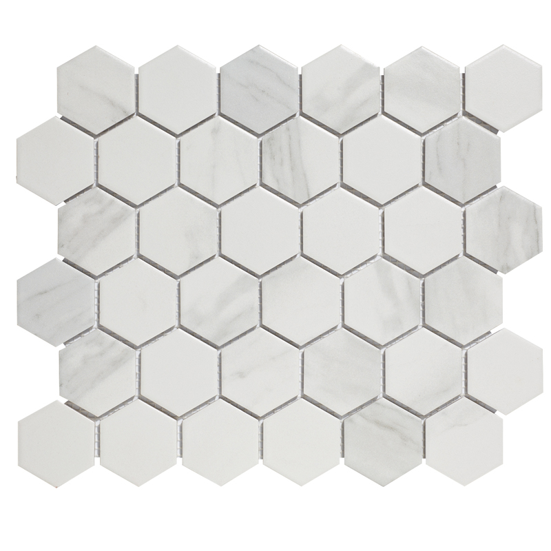 TMF BARCELONA (AMH13003) Hexagon Carrara Wit 51x59mm (0,91m²/10vel/doos)