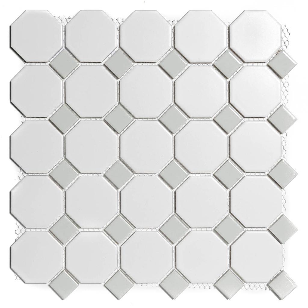 TMF PARIS (PAOC140300) Octagon Wit en Grijs 56x56+23x23 (0,87m²/10vel/doos)