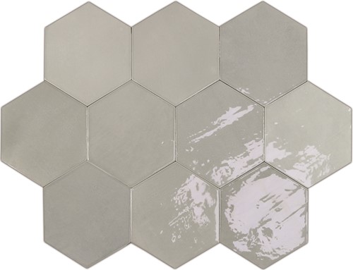 CX 10.8x12.4 Wow Zellige Hexa Grey  (0,38m²/38st/doos)