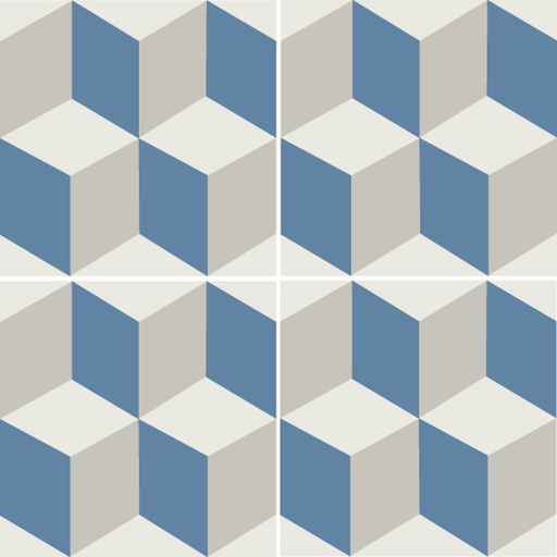 [44811] WINCKELMANS DECORATED TILES 15x15 Tromp L’Oeil (BEF/BAS/PER)(0,54m²/24st/doos)