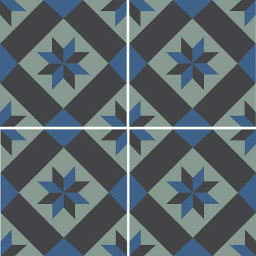 [44811] WINCKELMANS DECORATED TILES 15x15 Seville (BEN/NOI/VEU)(0,54m²/24st/doos)
