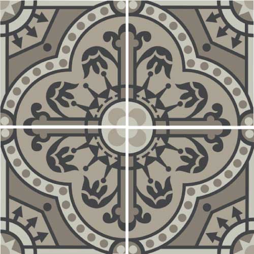 [44811] WINCKELMANS DECORATED TILES 15x15 Vieux Lille (GRP/PER/GRU/NOI)(0,54m²/24st/doos)
