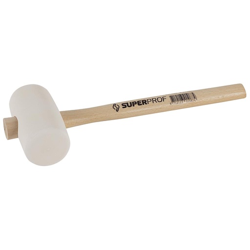 [2.073.40] SUPER PROF Rubber hamer vlak, wit, diam. 65mm