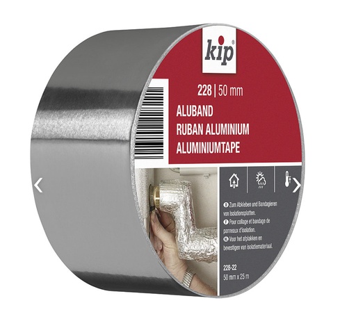 [5021005614] KIP 228 Aluminiumtape 30µ zilver 25m1 50mm 228-22 (9 rol/ds)