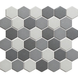 [LOH10MIX1] TMF LONDON (LOH10MIX1) Hexagon Donker Grijs mix 51x59x6mm (0,913m²/10vel/doos)