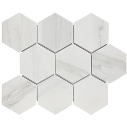[AMH95003] TMF BARCELONA (AMH95003) Hexagon Carrara Wit 95x110mm (0,76m²/10vel/doos)