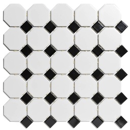 [PAOC140915] TMF PARIS (PAOC140915) Octagon Wit en Zwart 56x56+23x23 (0,87m²/10vel/doos)